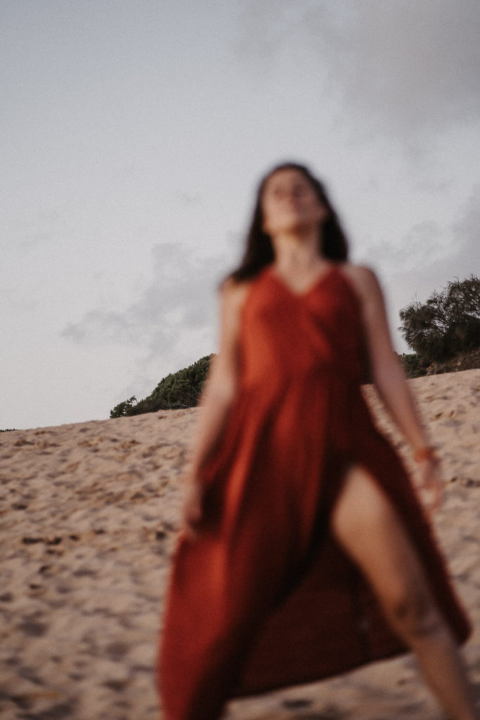 Göttinnen Shooting mit Sabrina in Canos de Meca bei Sonnenuntergang